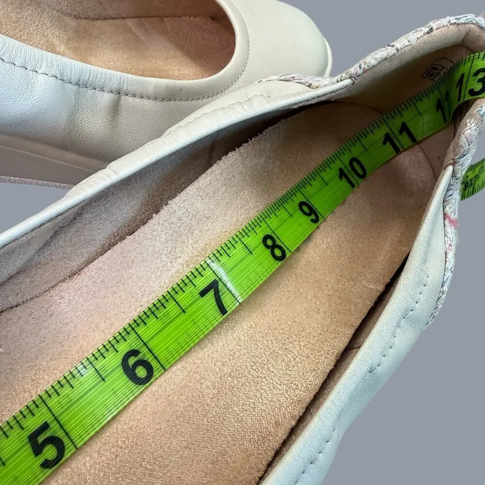 Vionic Jacey Wedge Low Heel Slip On Comfort Shoes Women Size 10 Cream Leather